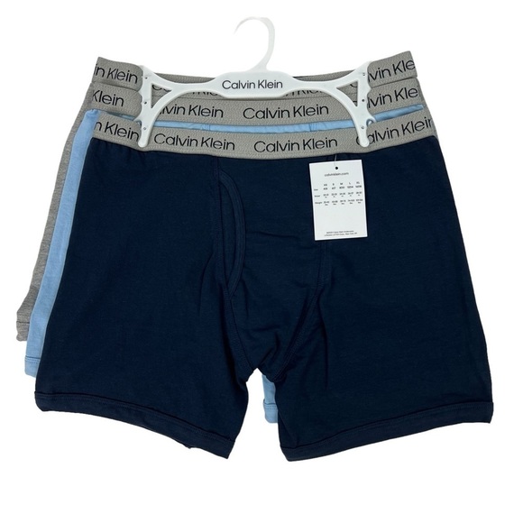 Calvin Klein Boy’s Boxer Briefs Sz XL (16-18) Pkg/3 Multi Colors Waist 28”-30” - Picture 1 of 7